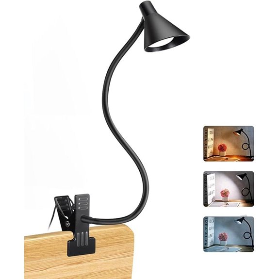 Clip-On USB Reading Light with Dimmable Gooseneck