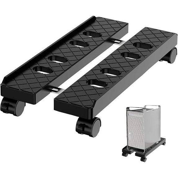 Adjustable Ventilated CPU Stand with Wheels