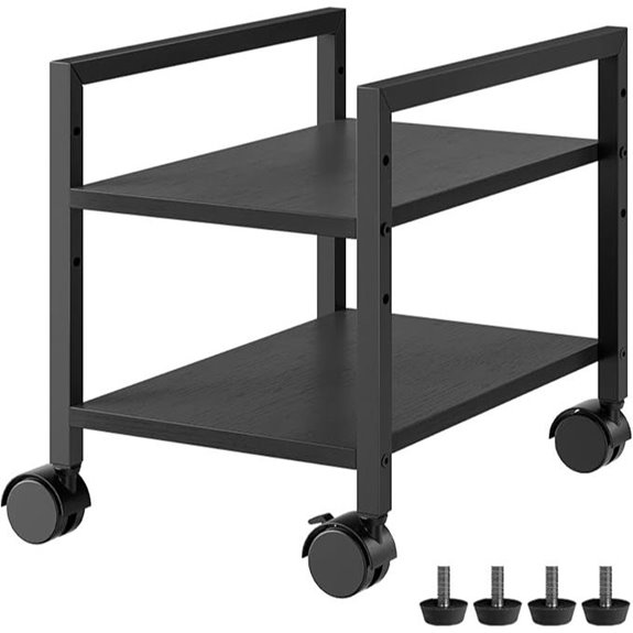 HOOBRO 2-Tier Adjustable PC Tower Stand with Wheels