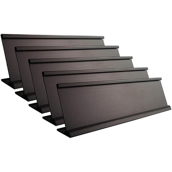 Aluminum Desk Name Plate Holders (5 Pack)