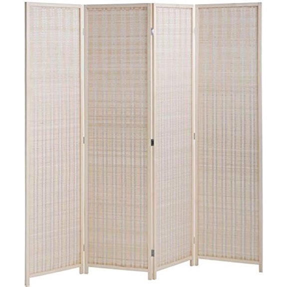 FDW Bamboo 4-Panel Room Divider 72 Inches High