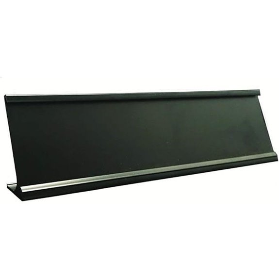 Classic Black Aluminum Desktop Nameplate Holder