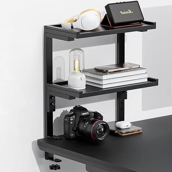 Spacrea Clamp-On Desk Shelf Organizer (Black)