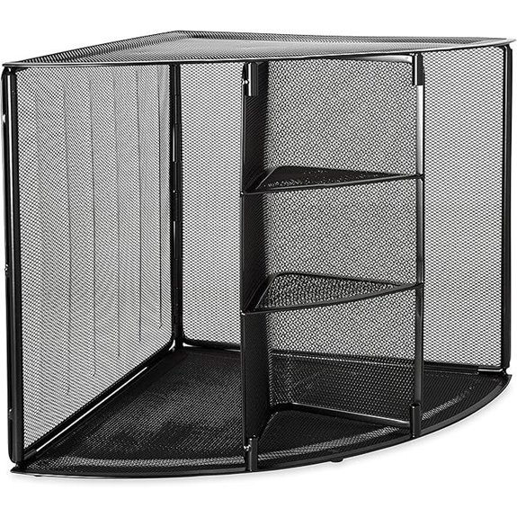 Rolodex Mesh Collection Corner Desktop Shelf Black (62630)
