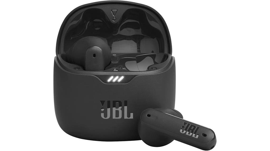 black small wireless earbuds
