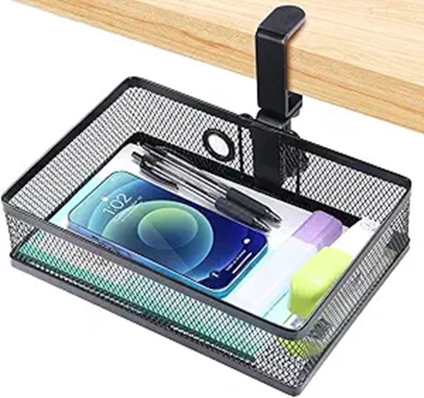 ROSLINE Under Desk Storage Organizer (Black)