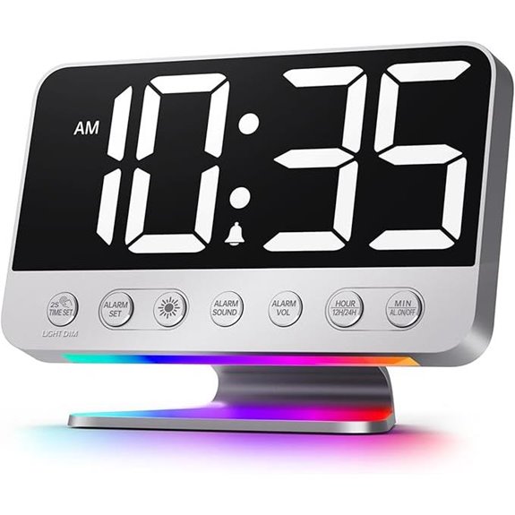 Digital Alarm Clock with Bright Numbers and Night Light