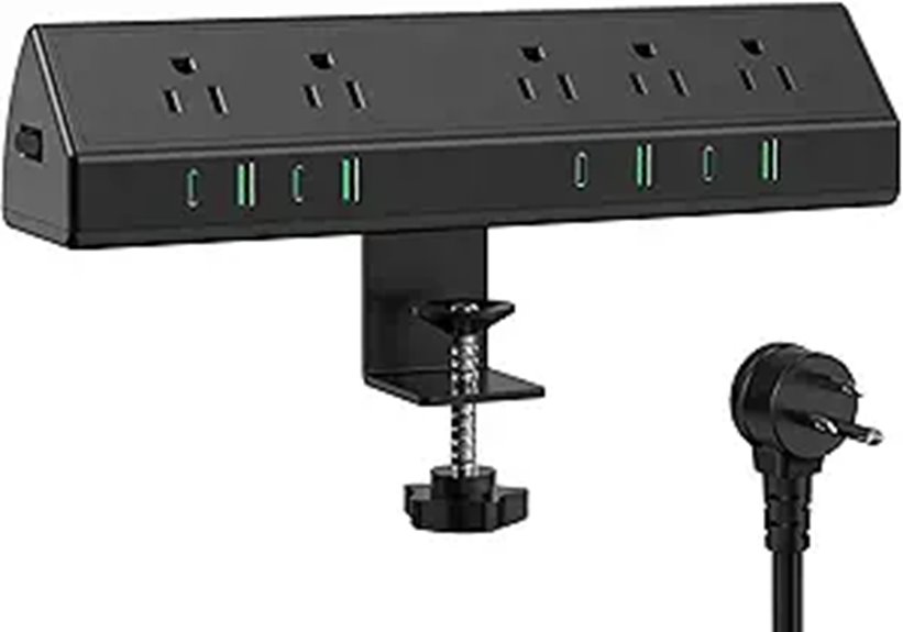 Jgstkcity Desk Clamp Power Strip with Multiple Outlets