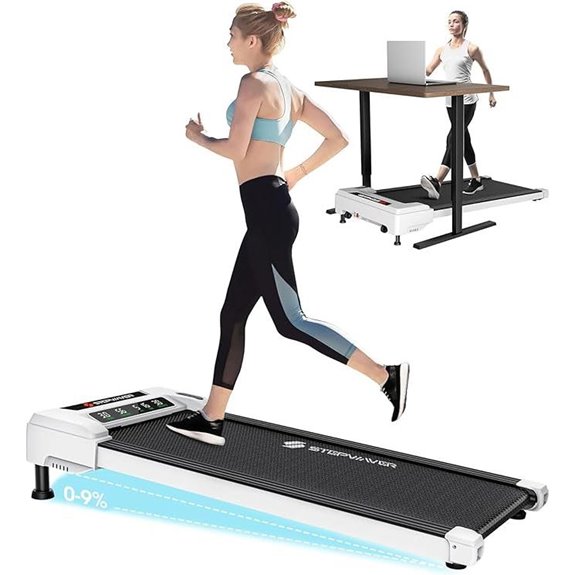 3HP Under Desk Treadmill with Incline and LED Screen