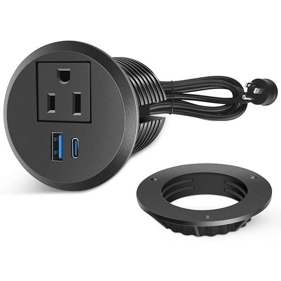 2-Inch Desk Power Grommet with USB-C Fast Charging