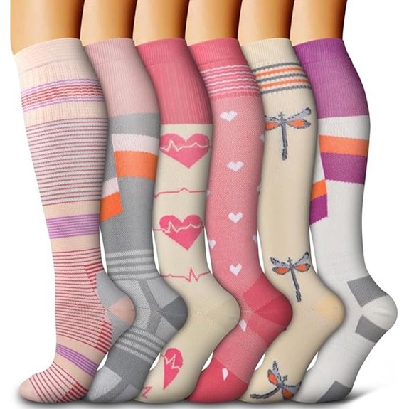 6-Pack Copper Compression Socks for Men and Women