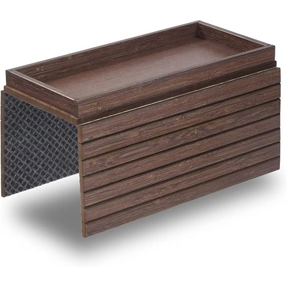 Detor Couch Arm Tray with Storage and Non-Slip Base
