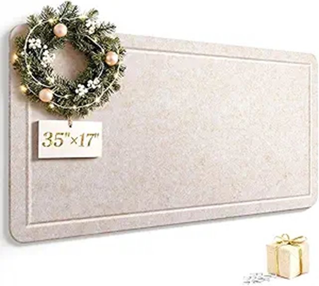Decorative Felt Cork Board with Pushpins 35x17 inches