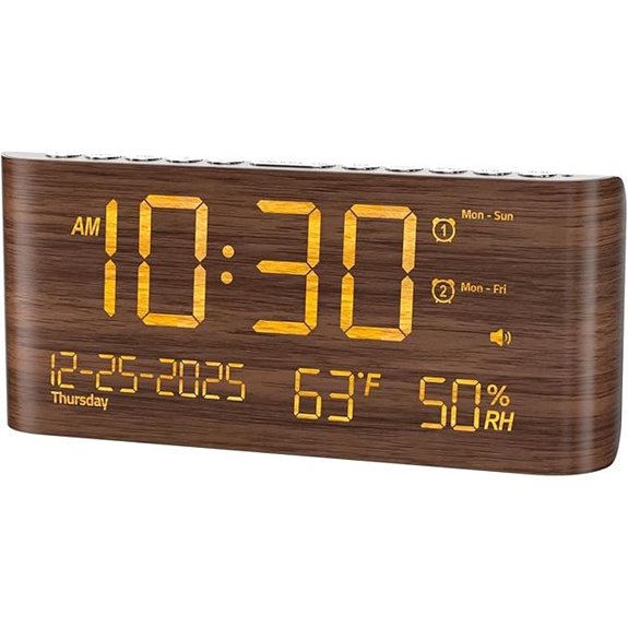 Mesqool Digital Alarm Clock with Date & USB Ports
