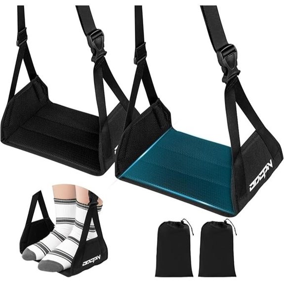 2-Pack Travel Foot Hammock with Adjustable Strap