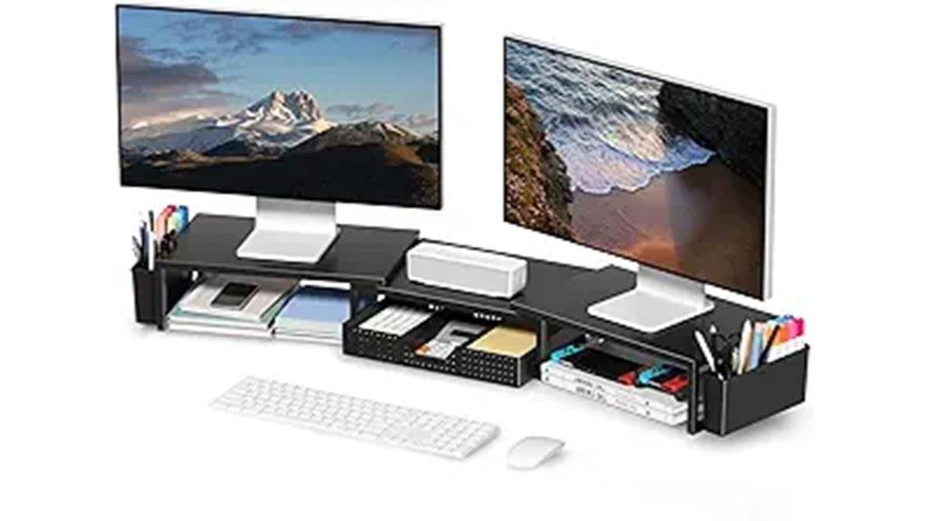 dual monitor desk organizer