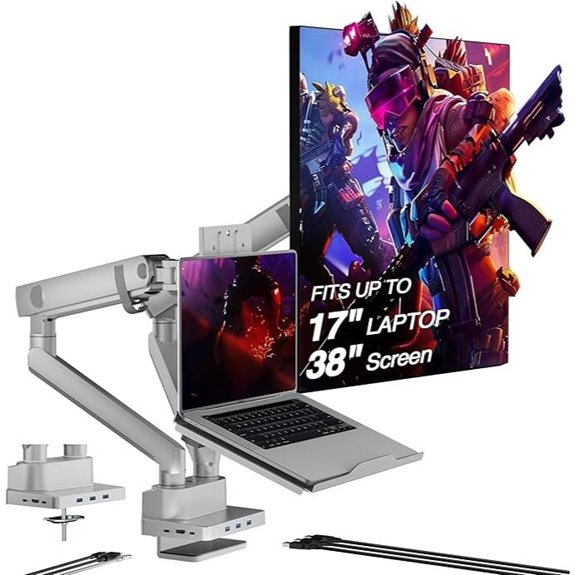 AVLT Dual Monitor & Laptop Mount with Docking Station