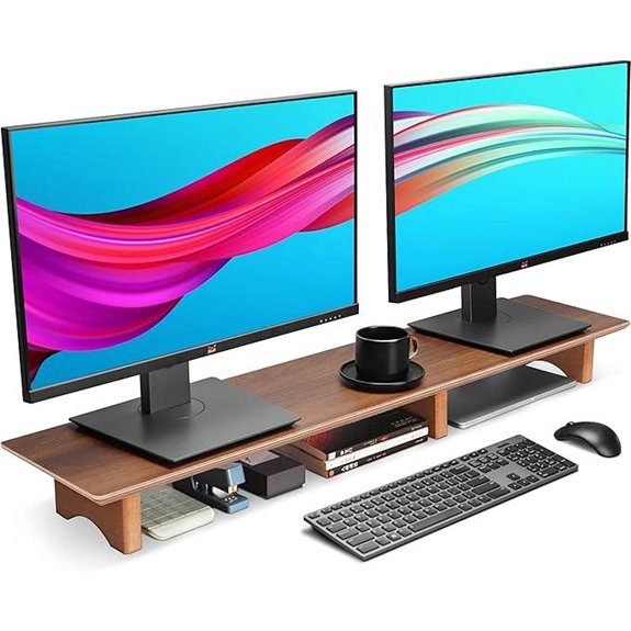 Aothia Dual Monitor Stand Riser with Cork Legs