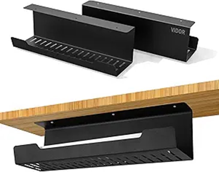 VIDOR 2-Pack Under Desk Cable Organizer Tray