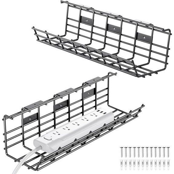 DELAMU Under Desk Cable Management Tray (2 Pack)