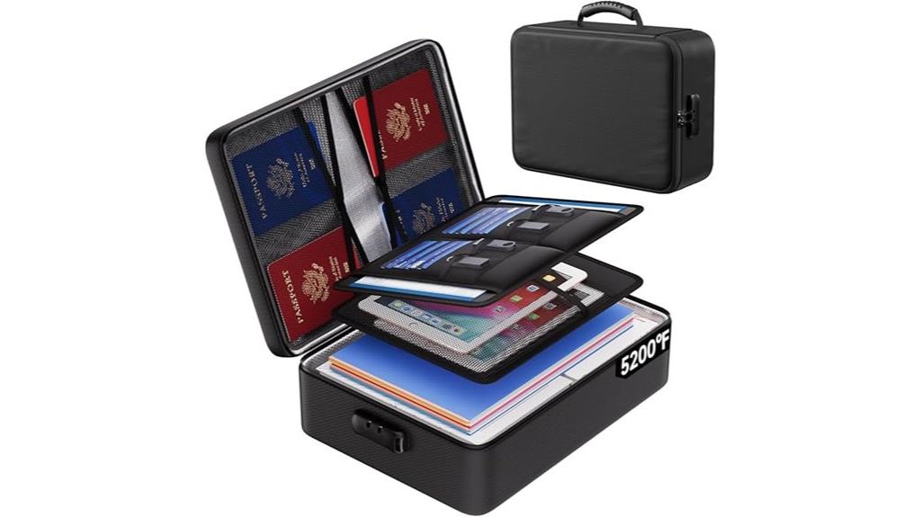 fireproof lockable document bag