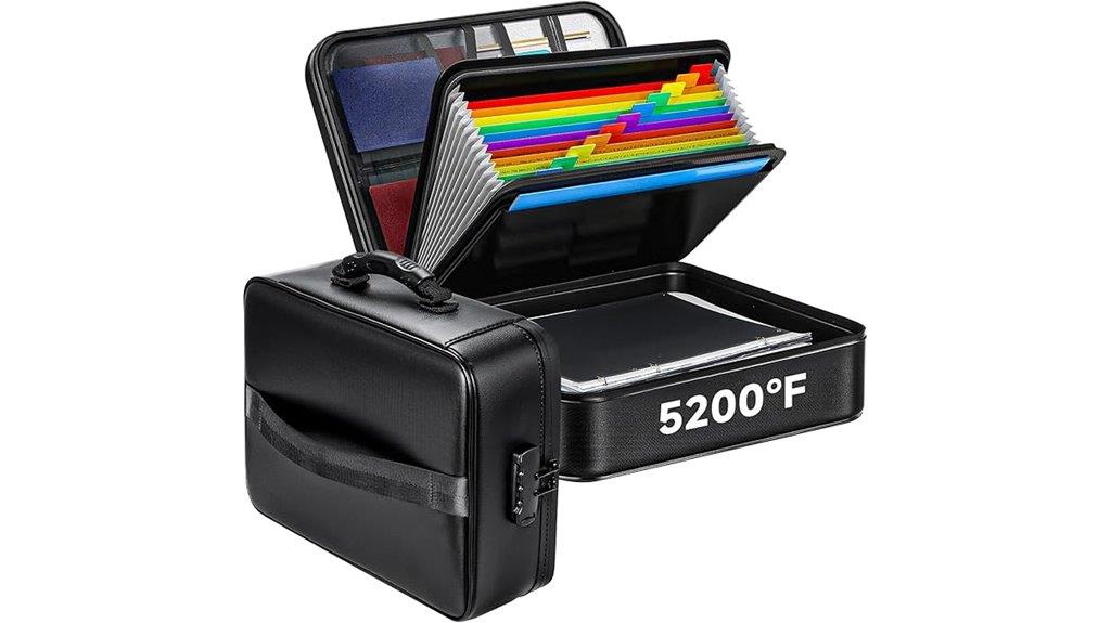 fireproof locking document bag