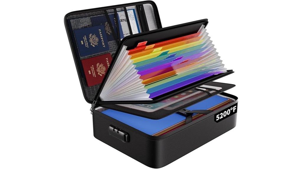 fireproof organizer with 13 pockets