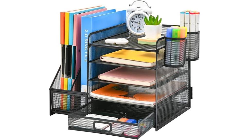 five tier mesh desk organizer