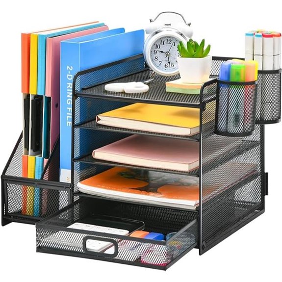 Marbrasse 5-Tier Mesh Desk Organizer with Drawers