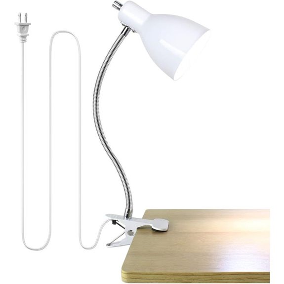 Clip-On Desk Lamp with 360° Gooseneck Light