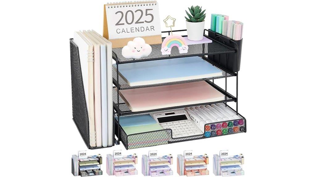 four tier desk storage