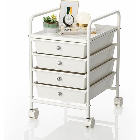 4-Tier Mobile Utility Cart with Drawers