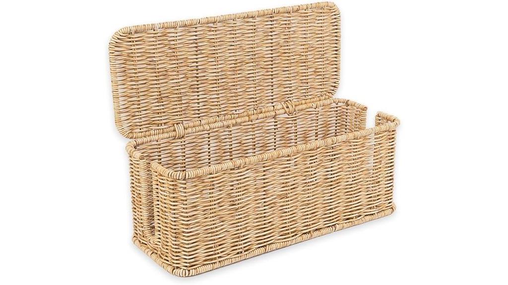 handmade rattan cable organizer