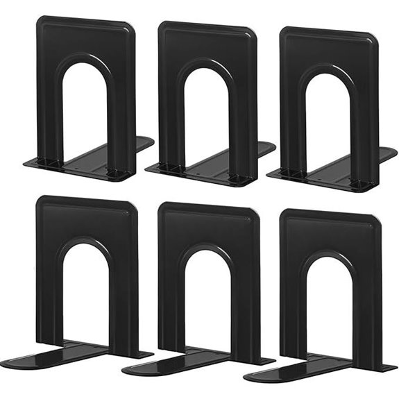 HappyHapi Metal Book Ends (3 Pairs Large)