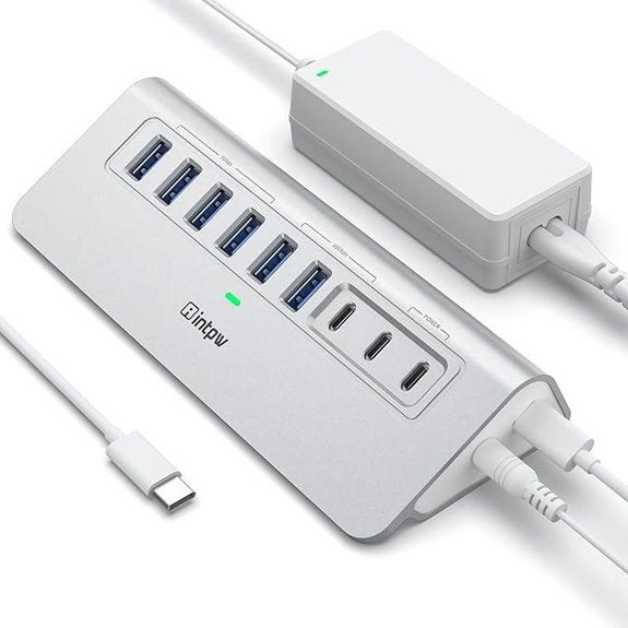 10Gbps 9-Port USB C Hub with Charging and Power