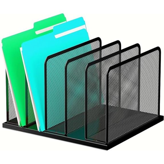Kuntine.B 5-Section Mesh Desk File Organizer