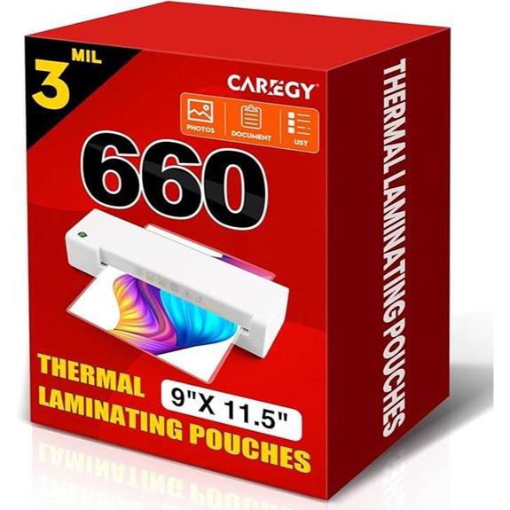 CAREGY 660 Laminating Pouches 9x11.5 Inches