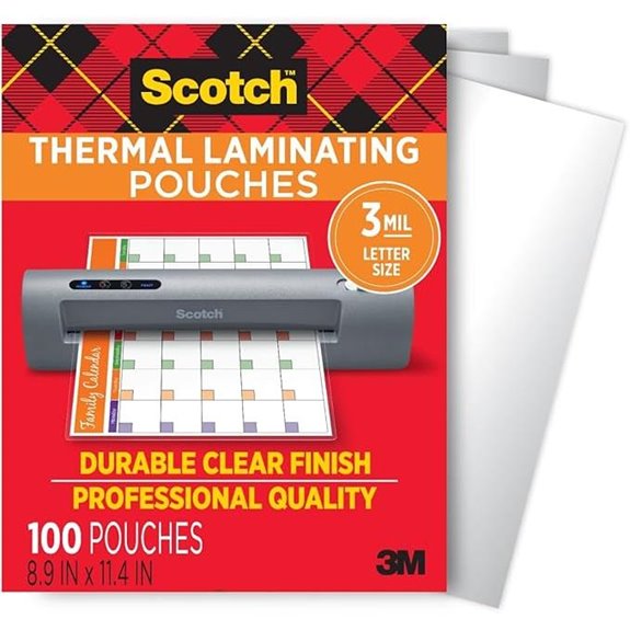 Scotch Thermal Laminating Pouches 8.9 x 11.4 Inches 100-Pack