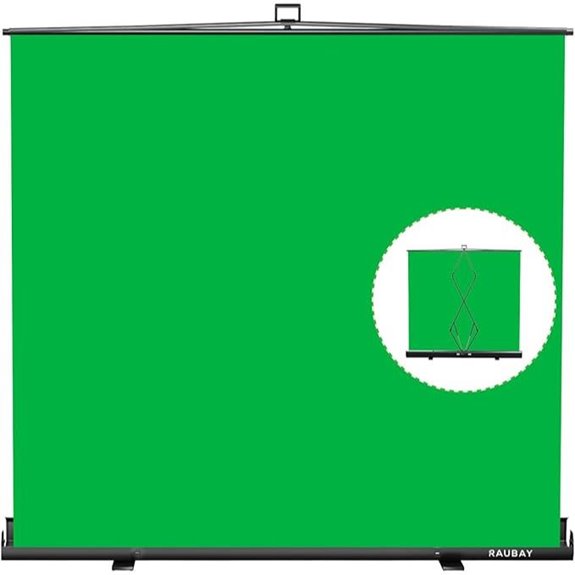RAUBAY Large Collapsible Green Screen with Stand