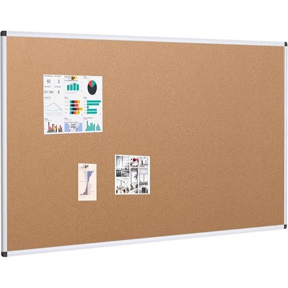 VIZ-PRO Large Cork Bulletin Board with Frame