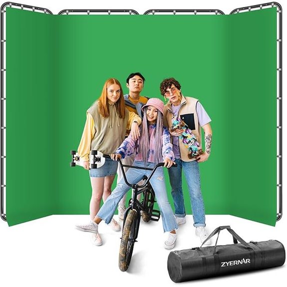 Zyernar Large Green Screen Backdrop with Stand
