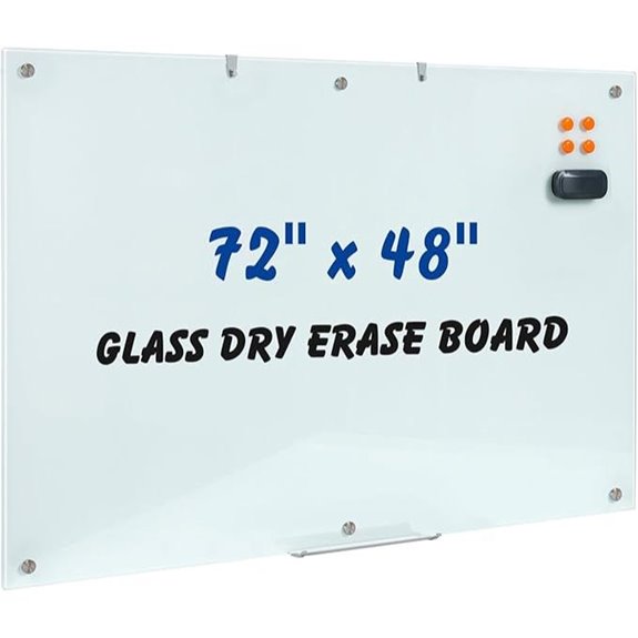 Large Magnetic Glass Dry Erase Board 6' x 4