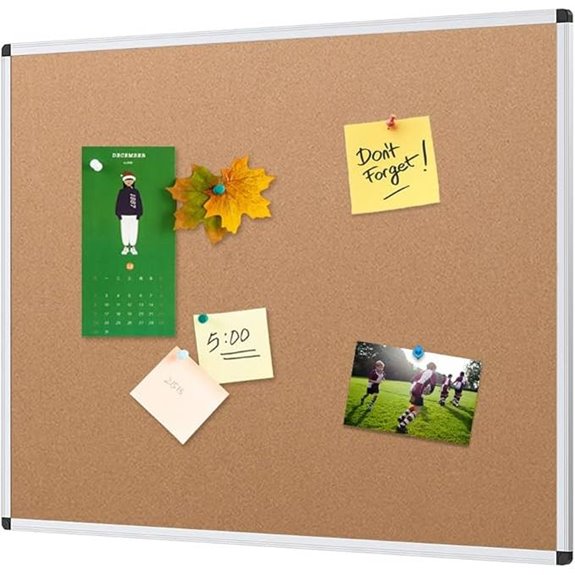 VIZ-PRO Cork Notice Board 36 X 24 Inches Silver Aluminium Frame
