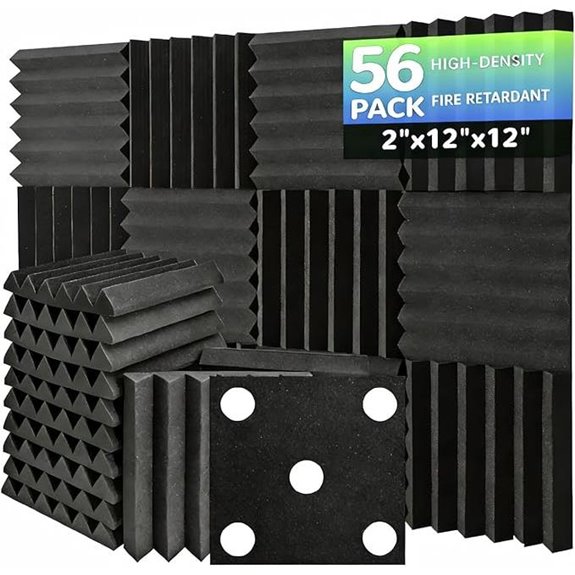 56-Pack Acoustic Foam Panels for Soundproofing Rooms