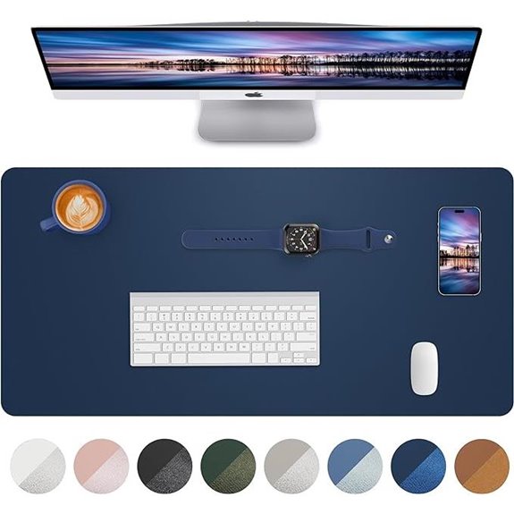 Leather Desk Pad with Non-Slip Water-Resistant Surface