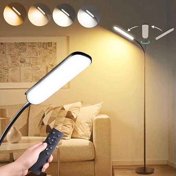 Bright LED Floor Lamp with Remote & Smart Plug