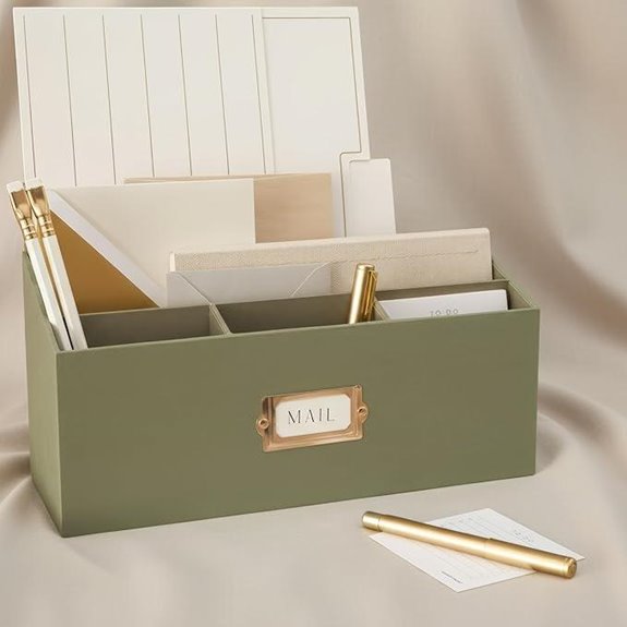 KIBAGA Linen Mail Organizer for Desk and Office