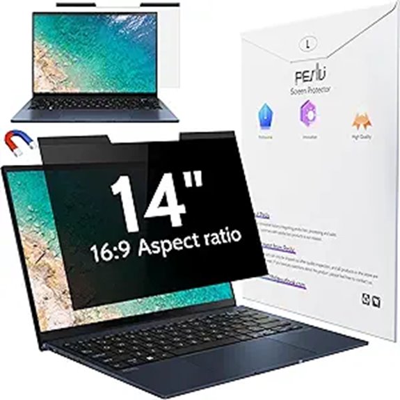 Magnetic 14-Inch Laptop Privacy Screen with Blue Light Filter