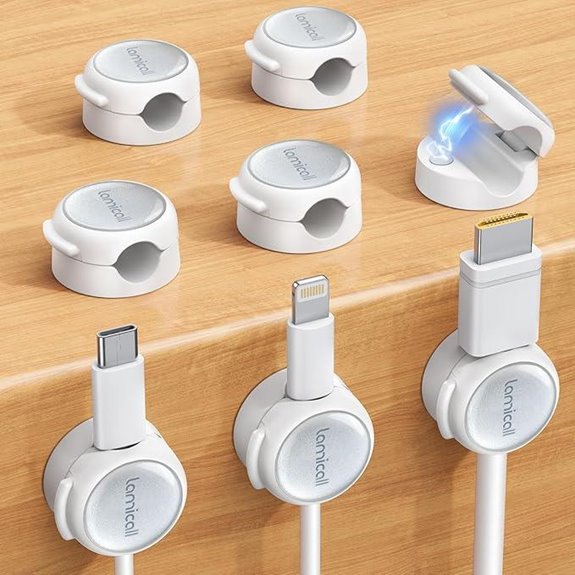 Lamicall Magnetic Cable Clips 8-Pack for Cord Management