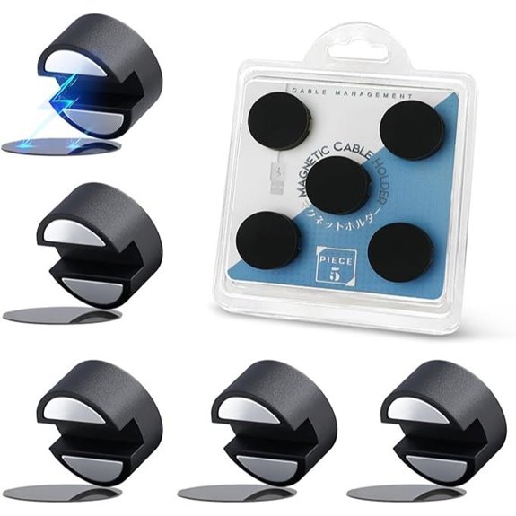 Maveek Magnetic Cable Holders (5 Pack Black)